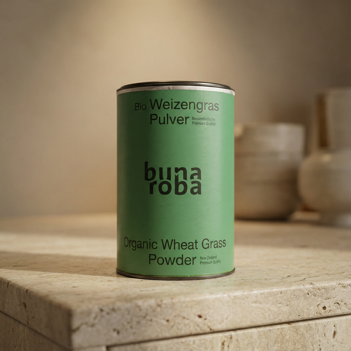 Poudre d'herbe de blé biologique