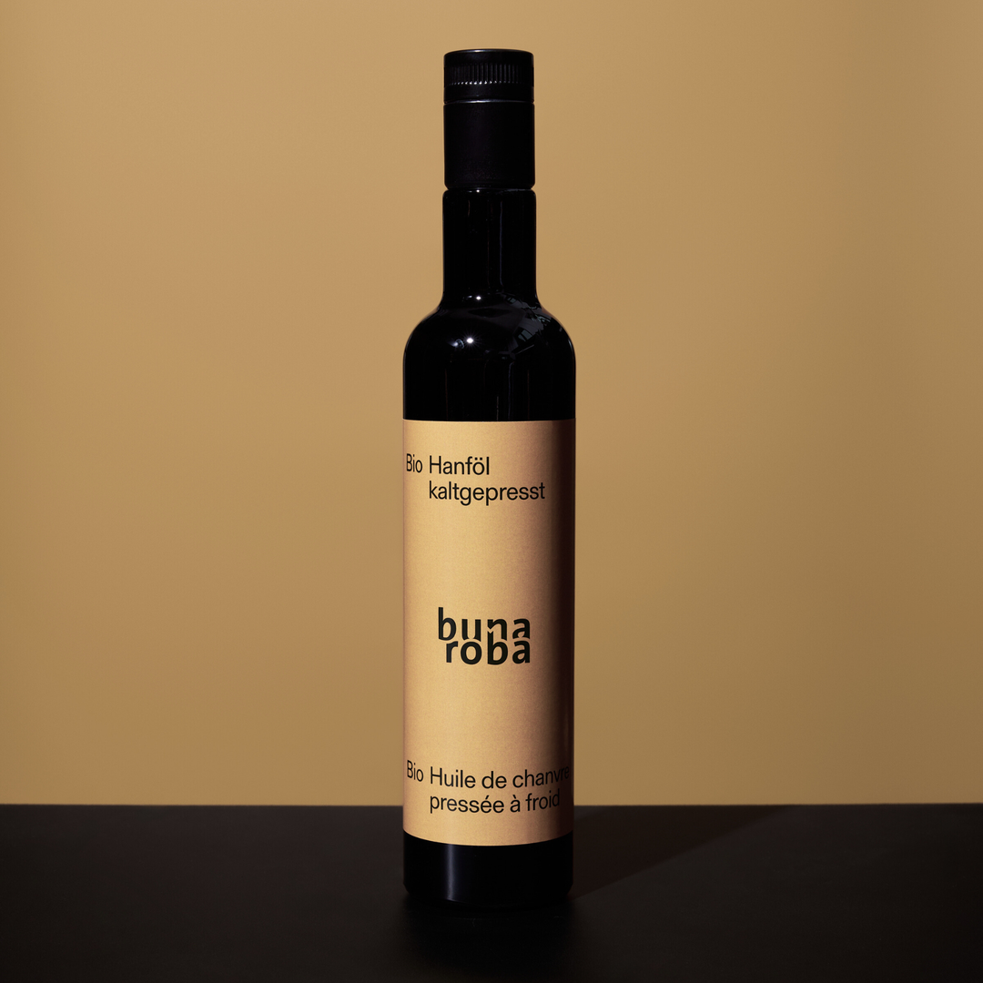 Huile de chanvre biologique, pressée à froid