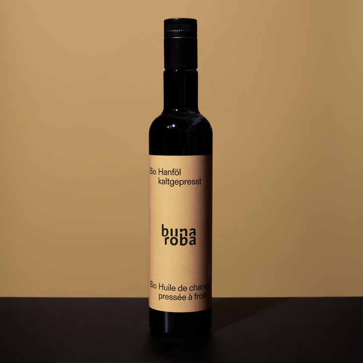 Huile de chanvre biologique, pressée à froid