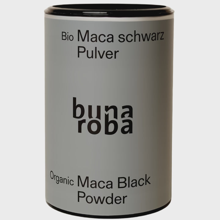 Bio Maca schwarz Pulver, rundum